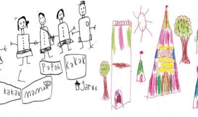 Children's drawing with color