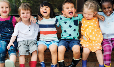 Happy children ready to learn.