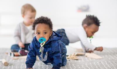 An infant crawling