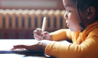 Young child drawing