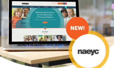 NAEYC's new website displaying on laptop screen