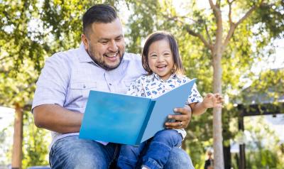 a parent reading with a child