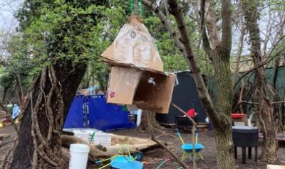 an outdoor playplace for children