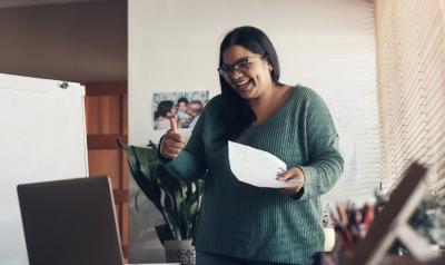 a teacher making a presentation over the computer