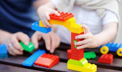 Child using blocks