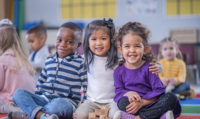 A group of smiling children.