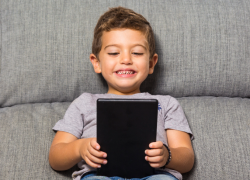 Young boy with tablet