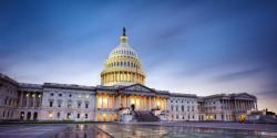 The United States Capitol Building at dusk