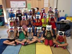 A class holding up pillows