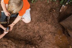 Children playing in mud