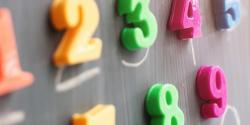 magnetic numbers on a chalkboard