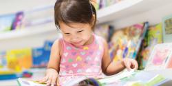 A child reading a book.