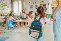 A child being introduced to a new class