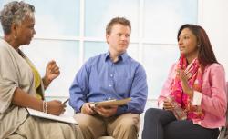 A group of educators having a discussion