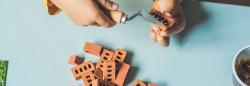 child playing with blocks