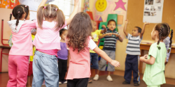 a group of dancing children