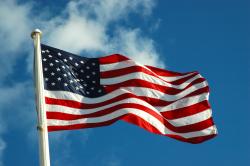 The American Flag waving