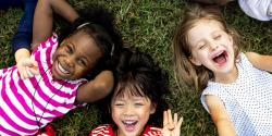 Children playing in grass