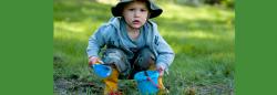 Boy playing outdoors