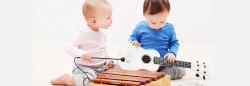 Infants playing instruments