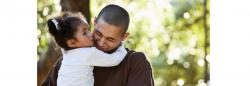 Girl hugging father