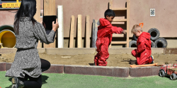 children playing on a playground