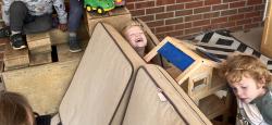 Children playing in the couch
