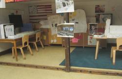 The children's command center inside their classroom