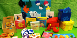 Children's books on display