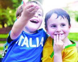 Two smiling children.