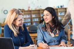 A professor and an adult student working together