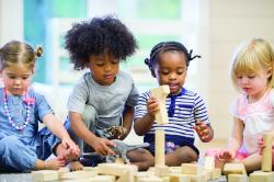 Children playing with blocks.