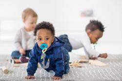 An infant crawling