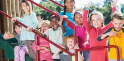 A group of children on a playground.