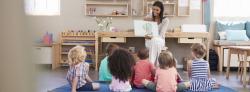 Teacher reading a book during storytime