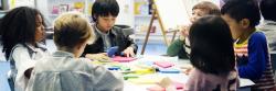 children playing with blocks tables