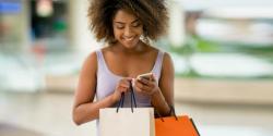 a woman looking at a phone