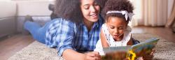 Mother and daughter reading