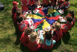 Children sitting outdoors 