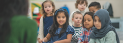 Diverse students sitting in a circle