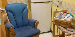 A look inside a room outfitted with a breastfeeding chair.