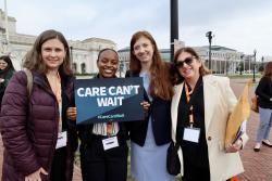 Educators at a rally for Public Policy Forum