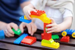 Child using blocks