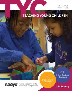 The cover of the publication Teaching Young Children, Volume 14, Number 2